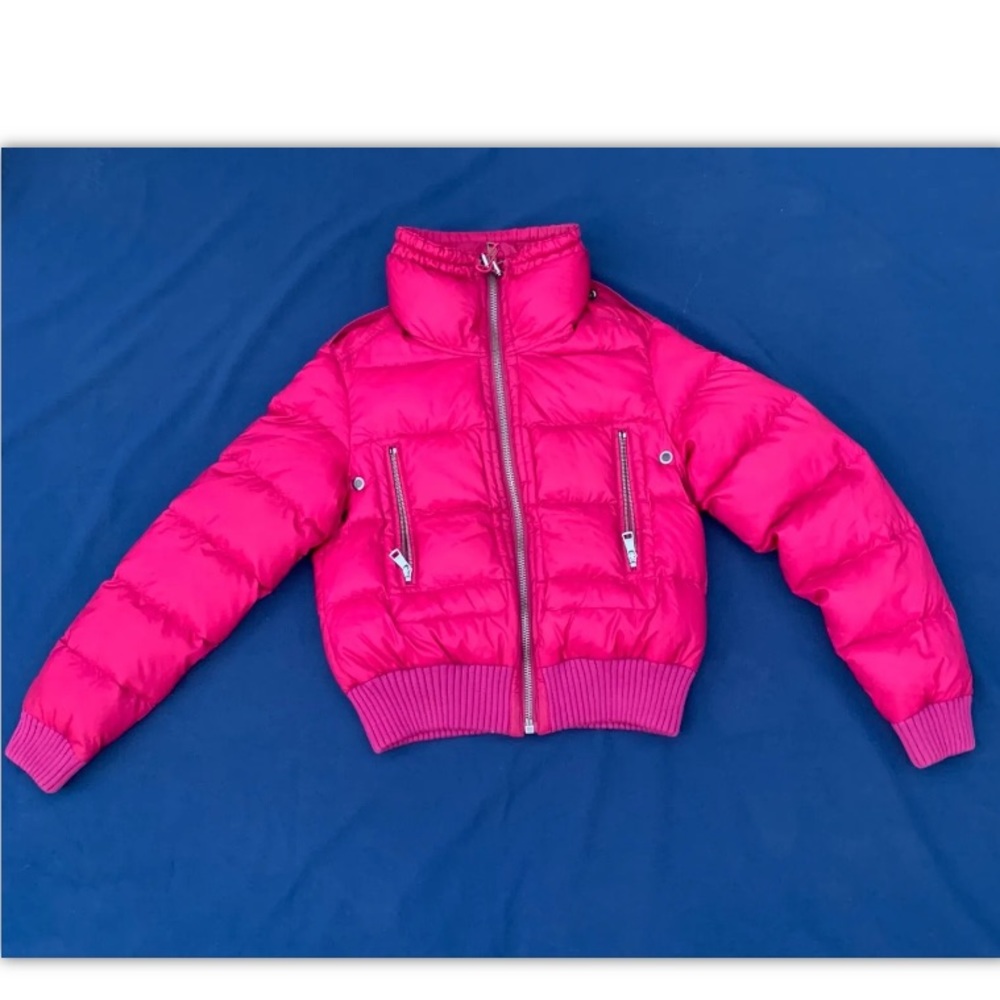 Burberry Brit Women's Duck Down jacket FUCHSIA pink nova check. Medium.